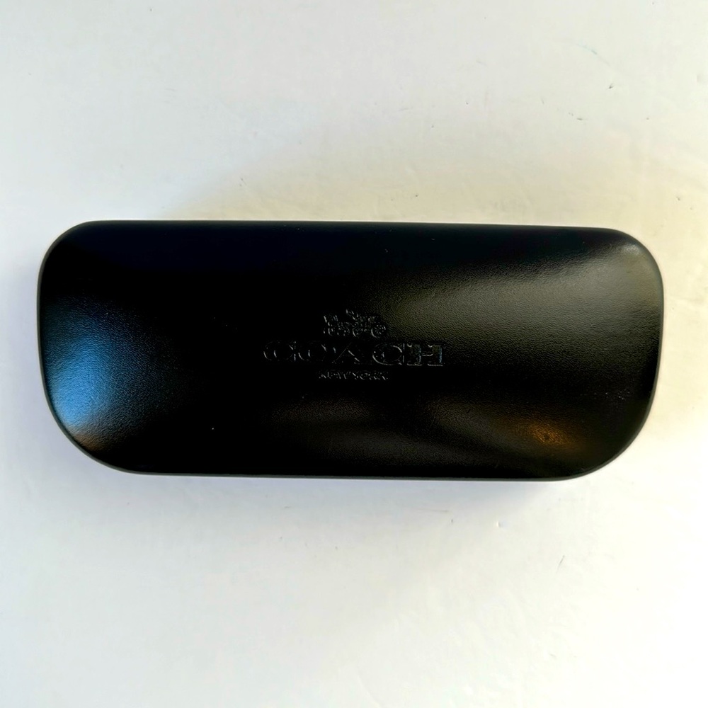 Coach Eye Glass Sunglass Hard Case Black Suede Interior Authentic with Cleaner